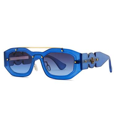 Imagem de Retro Frame Sunglasses Gradient Eyewear Women Luxury Sun Glasses Men Fashion Rectangle Jelly Sunglasses with Metal Hinges UV400,C2,china