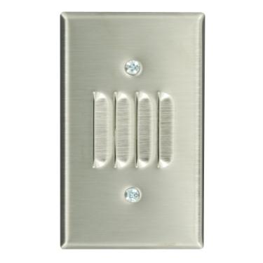 Imagem de Leviton 84079-40 1-Gang Louvre horizontal caixa de montagem placa de parede Louvre, tamanho padrão, montagem em caixa, aço inoxidável