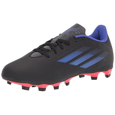 Imagem de adidas Tênis de futebol unissex adulto X Speedflow.4 flexível, Preto/tinta sônica/amarelo solar, 11 Women/11 Men