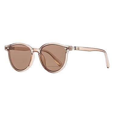 Imagem de Polarized Sunglasses Women Men Fashion Round Famale Design Sun Glasses Male Eyewear UV400 gafas de sol mujer,champagne tea,China