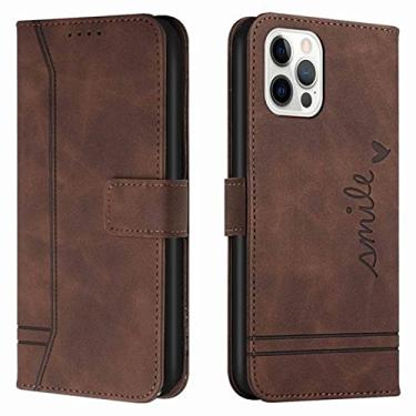 Imagem de GSYH Capa para iPhone 13 Pro/13 Pro Max, Capa carteira de couro legítimo à prova de choque slots para cartão TPU Shell Kickstand Magnetic Folio Capa de telefone de couro PU, Marrom, 13pro 15,1 cm