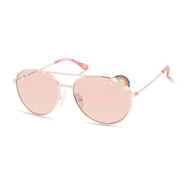 Imagem de Skechers Girls' SEA9085 Pilot Sunglasses, Shiny Rose Gold, 49mm