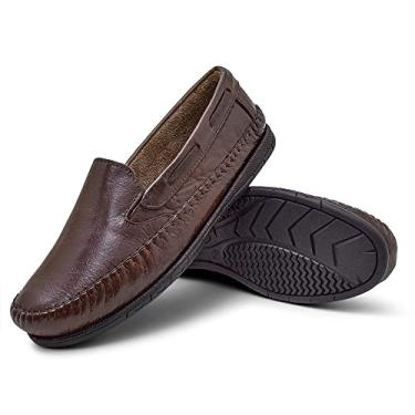Imagem de Sapatilha Masculino Mocassim Couro Legitimo Cor:Marrom;Tamanho:37;Genero:Masculino