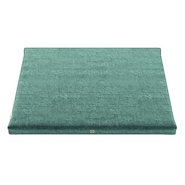 Imagem de Mindful Modern Tapete de meditação Velvet Zabuton – Almofada de meditação luxuosa com enchimento 100% algodão – Desfrute de uma melhor postura e maior conforto para Zafu ou banco (verde esmeralda)