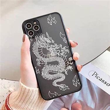 Imagem de Remazy Fashion Dragon Animal Pattern Phone Case para iPhone 13 12 11 Pro MAX X XS XR 8 7 6Plus Capa Dura Transparente Matte Bag, Estilo 8, para iPhone 13ProMax