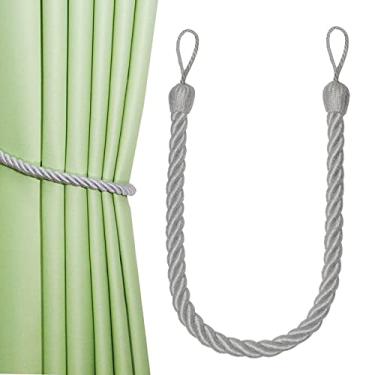 Imagem de peça Cortinas Cortinas Cortinas de Seda Artificial Algodão Cordas Retenções Suporte de Cortina para Casa Cortina Acessórios Decorativos Fivelas Gravata, Prata, 2 peças