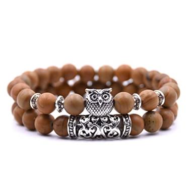 Imagem de Pulseira de coruja joias pulseira de pedra conjunto de pulseiras de joias masculinas femininas - Y493, Cristal