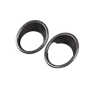 Imagem de CHEYA 2 peças de fibra de carbono estilo ABS capa de lâmpada de neblina frontal para BMW X5 F15 2014-2018 acessórios