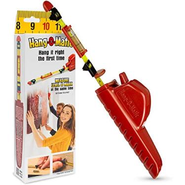 Imagem de Hang-O-Matic Ferramenta multifuncional para pendurar fotos, cabide de fotos, régua de nível de moldura de imagem, perfeita para pendurar fotos, espelhos, TVs e prateleiras