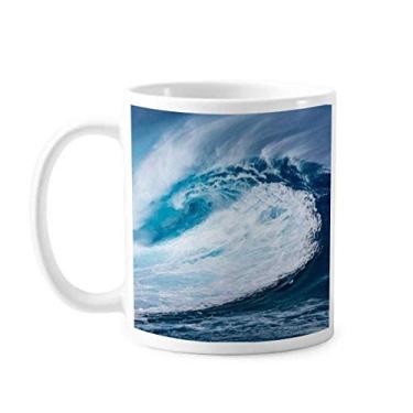 Imagem de Caneca branca onda mar ciência da água natureza foto cerâmica cerâmica café porcelana copo talheres