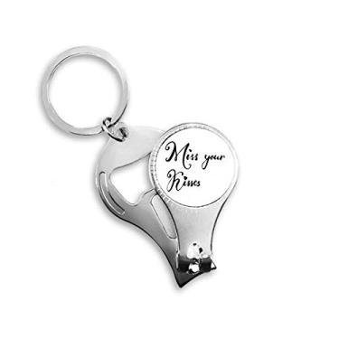 Imagem de Miss Your Kisses Quote manuscrito alicate anel chaveiro abridor de garrafa cortador