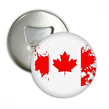 Imagem de Bandeira do Canadá e abridor de garrafas de folha de bordo com ímã de geladeira emblema multifuncional