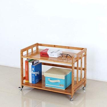 Imagem de KIZQYN Suporte de impressora 2 camadas suporte de impressora com polia móvel rack de armazenamento doméstico suporte de arquivos lateral de mesa, requer montagem de impressora de mesa (tamanho: L 90cm)