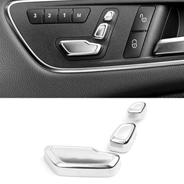 Imagem de Jaronx para Mercedes Benz botão de ajuste de assento cromado para porta de passageiro, botões de ajuste de assento para B-Class W246, C-Class W204, E-Class W212, ML W166, CLA W117, GLK X204, GL X166, CLS (lado direito)