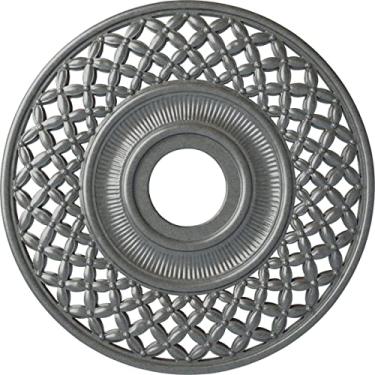 Imagem de Medalhão de teto Ekena Millwork CM22RBPLS Robin, 55 1/4"OD x 4 3/4" ID x 1 1/4" P (serve em toldos até 6 1/4"), Platina pintada à mão