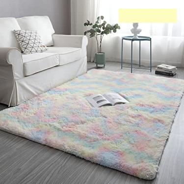 Imagem de Tapete Carpete de pelúcia retangular área tapete macio fofo para sala de estar quarto Decoração de Casa (Color : E, Size : 3.3X3.9FT)