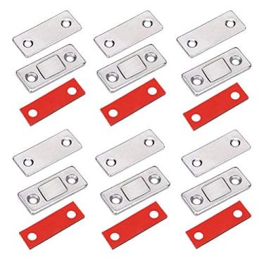 Imagem de Ímãs para porta de armário, pacote com 6 fechamentos magnéticos ultrafinos para porta de correr, fecho, armário de cozinha, armário, armário