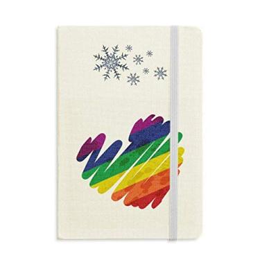 Imagem de Caderno de pintura de coração LGBT arco-íris grosso diário flocos de neve inverno