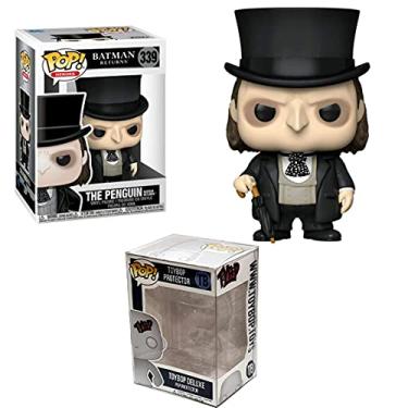 Imagem de Boneco de vinil do Batman Returns de The Penguin Pop #339 Pop Heroes: Boneco do Batman (enrolado com protetor EcoTek para proteger a caixa de exibição)