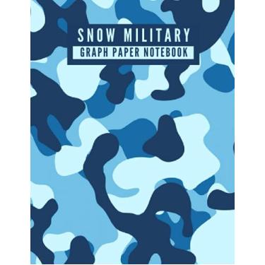 Imagem de Snow Military - Graph Paper Notebook Large: Blue Military Army Camouflage Pattern Large Graph Paper Journal Notebook 8.5 X 11 Inches - Quad Ruled 4X4 - [100 Pages, Matte Finish]