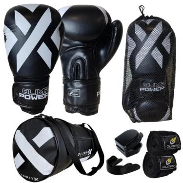 Imagem de Kit Boxe Muay Thai Luva + Bandagem + Bucal + Bolsa - Olimpo Esportes