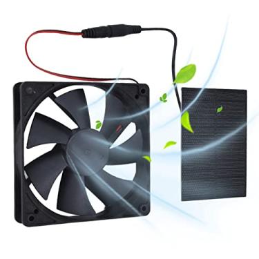 Imagem de Omabeta Ventilador de painel solar profissional de exaustão movido a energia solar kit de ventiladores domésticos para galinheiros estufas galpões casas de animais de estimação uso 3W