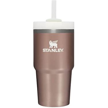 Imagem de Stanley Copo Quencher H2.0 com canudo 590 ml | Tampa Flowstate de 3 posições | Suporte de copo compatível para viagens | Copo de aço inoxidável isolado | Sem BPA | Brilho de quartzo rosa