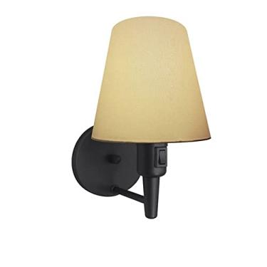 Imagem de Arandela com Inter Liga e Cúpula Tecido, Vivare Iluminação, Arandela Parede2013 PRLA, Preto, Pequeno