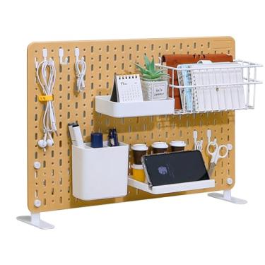 Imagem de Painel Porta-Ferramentas Pegboard de armazenamento vertical de mesa, pegboard de altura ajustável, pegboard de mesa de escritório (Color : White, Size : 56cm*36cm*0.6cm)