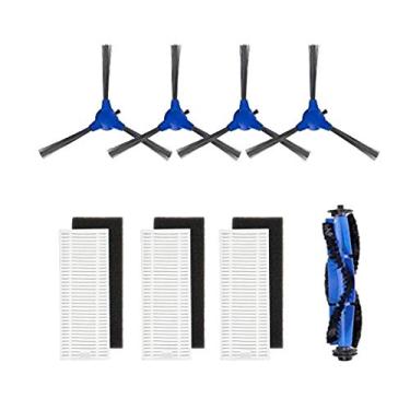 Imagem de Conjunto de 11 kit de peças de reposição para aspiradores de pó – escova principal + escovas laterais + filtros – para limpador robótico Eufy Robovac 11s 30