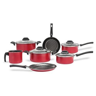 Imagem de Brinox - Jogo de Panelas 7 Peças Anis Pro-flon Antiaderente - Borgonha