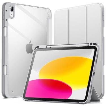 Imagem de JETech Capa para iPad (A16) 11ª/10ª Geração (2025/2022) com Porta Pencil, Case Traseira Transparente e Fina À Prova de Choque para Tablet, Despertar/Dormir Automático (Prata)