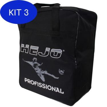 Imagem de Kit 3 Bolsa Esportiva Para Fardamento Verona Preto 48X40cm - Hejo