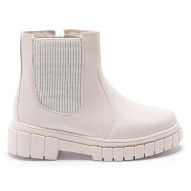 Imagem de Bota Chelsea Feminina Infantil Menina Coturno Tininha (Off White, BR, Criança de 9 a 12 anos, Numérico, 35)