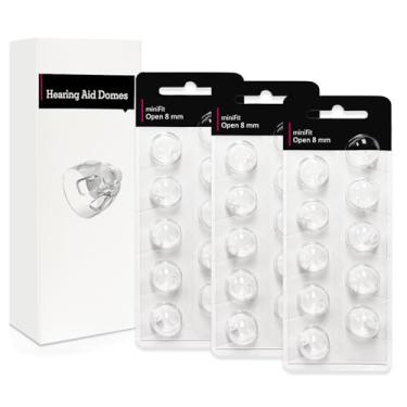 Imagem de Cúpulas abertas de 8 mm para aparelhos auditivos Oticon Minifit, suprimentos para aparelhos auditivos Oticon, acessórios de peças de reposição, cúpulas Oticon universais para kits de limpeza de