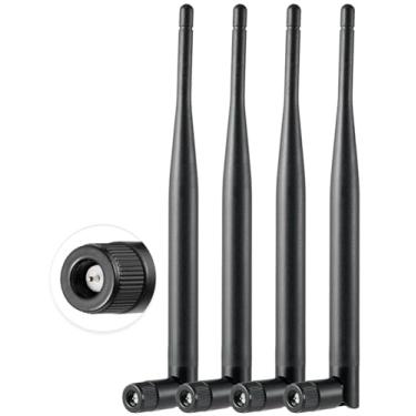 Imagem de POBADY 4PCS Dual Band WiFi Antena 2.4GHz 5GHz 5.8GHz SMA Macho Antena 5dBi 19cm/7in para Roteador Wifi Câmera Sem Fio DVR Monitor Reverso