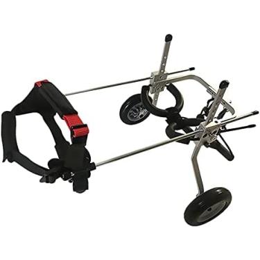 Imagem de Cadeira de rodas para cães com 2 rodas, suporte completo para animais de estimação, cachorrinho, pernas traseiras, carrinho de reabilitação ajustável, fácil montagem (0-25kg), XS para 2,5-12