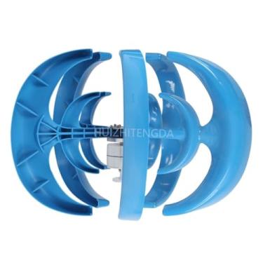 Imagem de HUIZHITENGDA Gerador de turbina eólica de 4000w, 5 lâminas 12V 24V 48V com o Kit de gerador de ímã permanente AC do controlador de carga para o sistema solar híbrido eólico (azul),48v