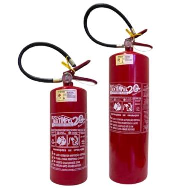 Imagem de Kit 1 Extintor Pó 4kg Bc + 1 Extintor Água 10 Litros Com Sinalização e Suporte parede