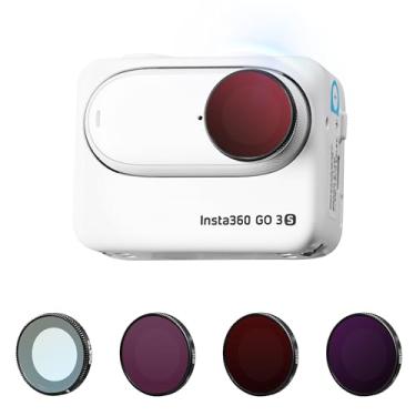 Imagem de RCstyle Conjunto de 4 filtros ND para Insta360 GO 3S, filtros de lente protetora de câmera cardan multirevestidos para Insta360 GO 3S (CPL, ND16, ND32, ND64)