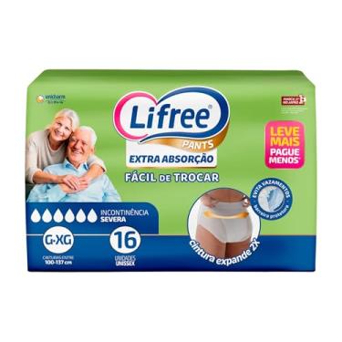Imagem de Lifree Fralda Geriátrica Tipo Calça Extra Absorção G/Xg 16 Unidades