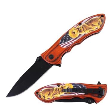 Imagem de Canivete de bolso lobo com clipe de bolso durável, compacto e pronto para qualquer aventura, ferramenta versátil, design elegante, alça resistente e clipe de bolso seguro para transporte fácil, ideal