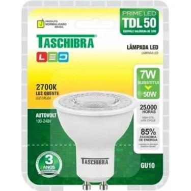 Imagem de Lâmpada De Led Dicróica Mr16 Tdl 50 7W Gu10 2700K (4Un) - Taschibra