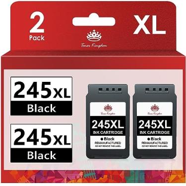 Imagem de Toner Kingdom Cartucho de tinta de substituição compatível para Canon PG-245 PG-245XL 245XL 245 XL PG-243 para Canon PIXMA MX490 MX492 MG2522 MG2420 MG2420 MG2924 MG2920 TS3122 IP2820 (2 Preto)