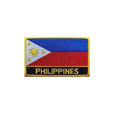 Imagem de Ruoming 1 peça de adesivos de bandeira das Filipinas a ferro ou costurados bordado tático militar nacional das Filipinas (Filipinas)*