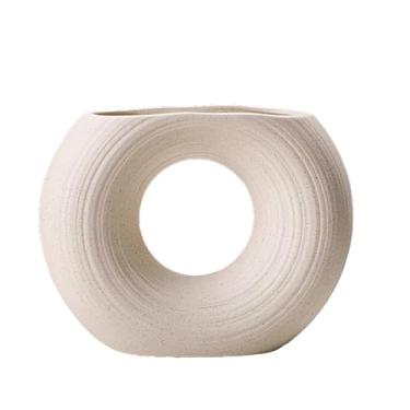 Imagem de Arranjo de flores de cerâmica, vaso criativo, liso, criativo, nórdico, decoração de casa, ornamento-textura plana semicírculo