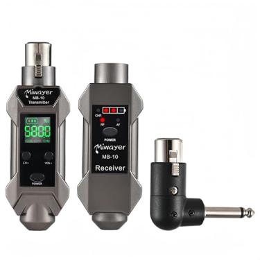 Imagem de Miwayer Transmissor de microfone sem fio UHF adaptador de microfone plug-in 16 canais, sistema de microfone XLR sem fio para microfone dinâmico, mixer de áudio, sistema PA, câmera DSLR (MB-10)
