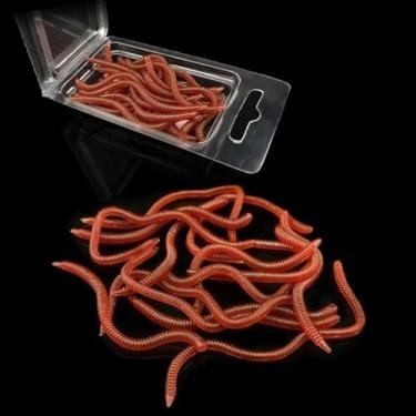 Imagem de OriGlam 20 peças de minhocas de pescaria de graves, vermes de plástico macio, vermes de queda, iscas de plástico macio, iscas de pesca de graves, iscas macias, iscas de verme macias