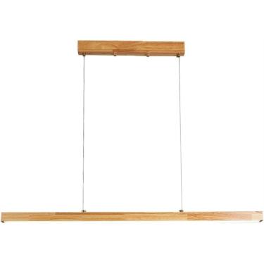 Imagem de Lustre de madeira Luz pendente linear de madeira Luminária LED Suspensão de teto para sala de jantar Luz suspensa Luzes de ilha ajustáveis ​​para sala de jantar Ilha de cozinha Mesa de bilha