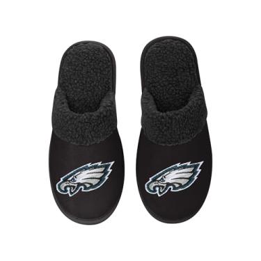 Imagem de FOCO - Chinelos masculinos NFL Big Logo Team Color Suede Sherpa Scuff, Philadelphia Eagles, Small